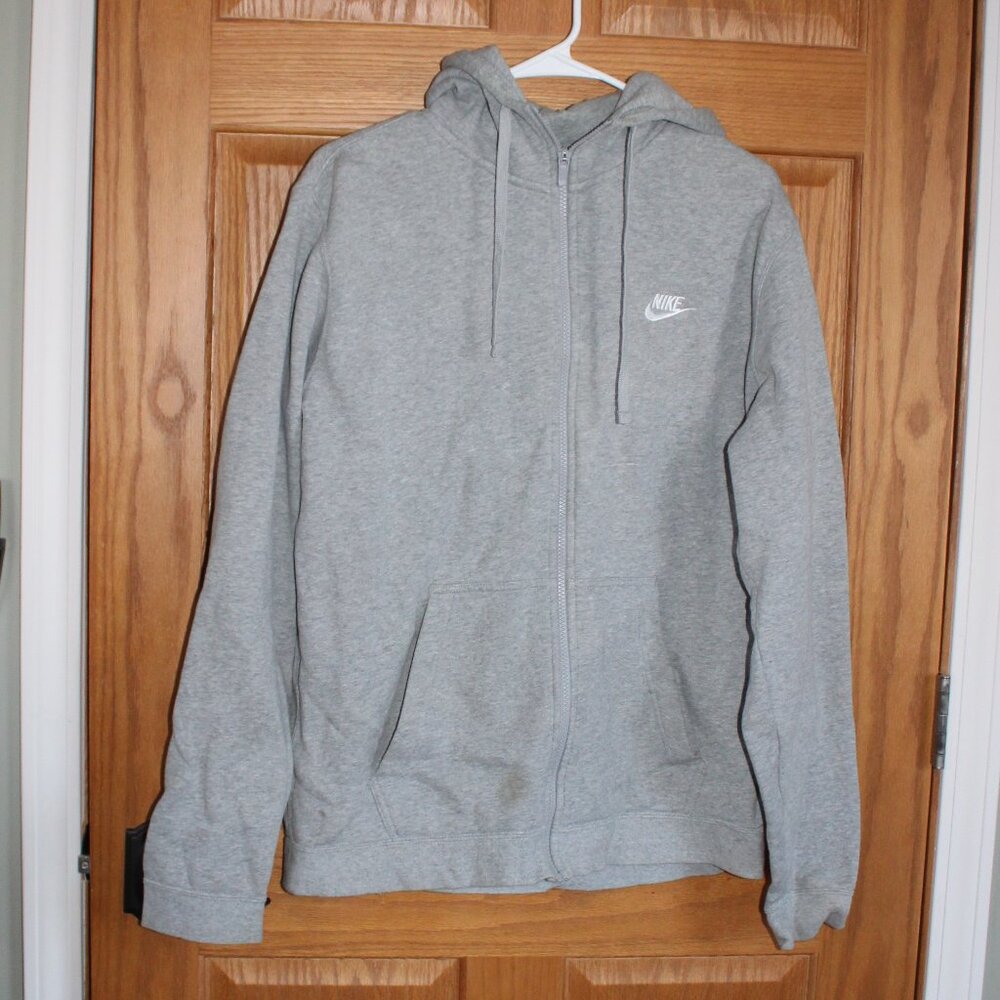 Nike Gray Sweatshirt - Size Large - Front Belly Stain